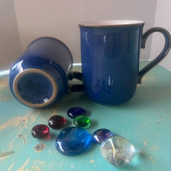 Denby Imperial Blue Stoneware English Beaker Mug Set (2) - Picture 3 of 4